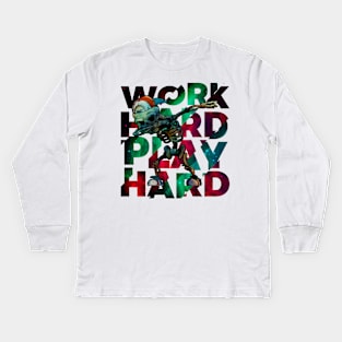 Work Hard Play Hard Kids Long Sleeve T-Shirt